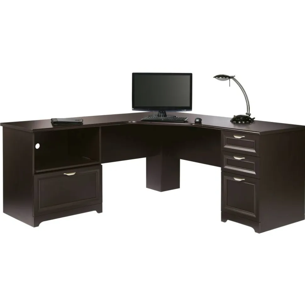 Magellan Performance 71"W L-Shaped Corner Desk, Espresso