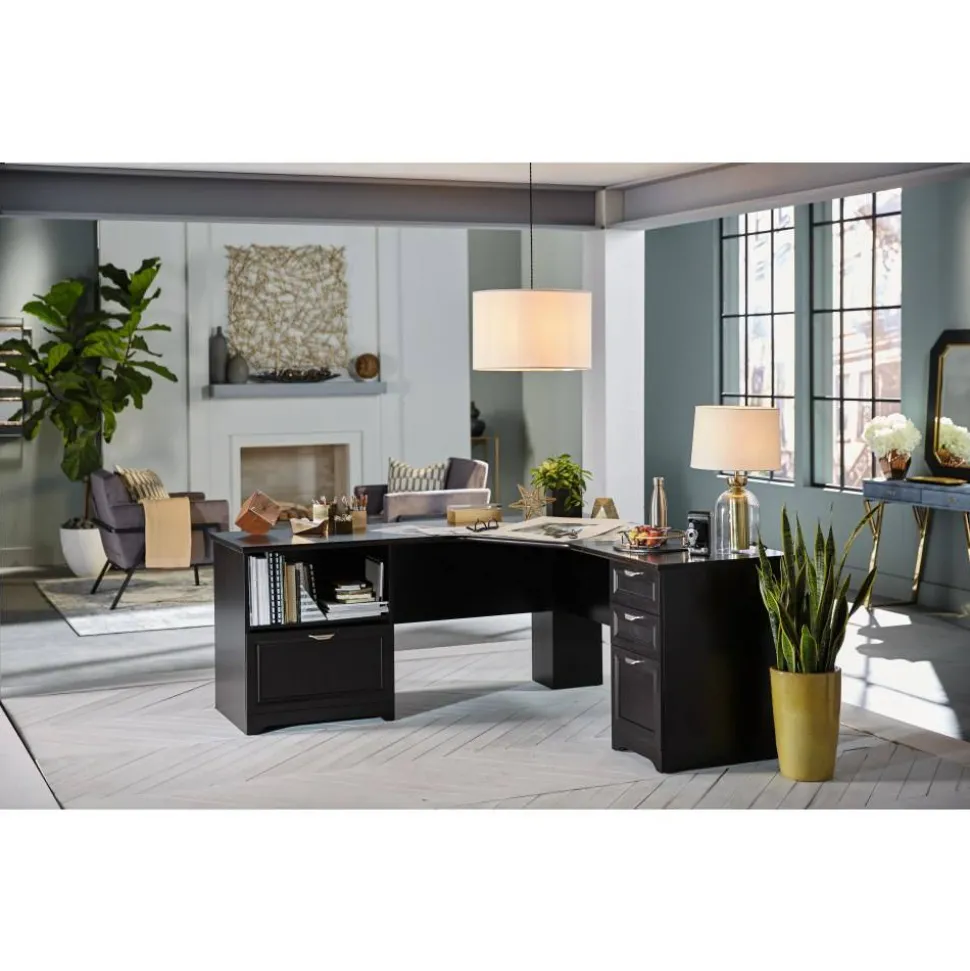 Magellan Performance 71"W L-Shaped Corner Desk, Espresso