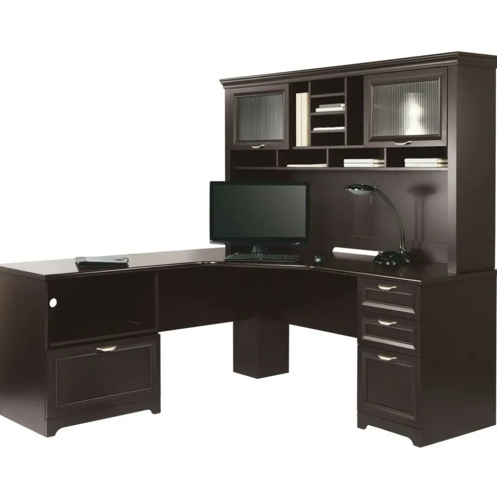 Magellan Performance 71"W L-Shaped Corner Desk, Espresso