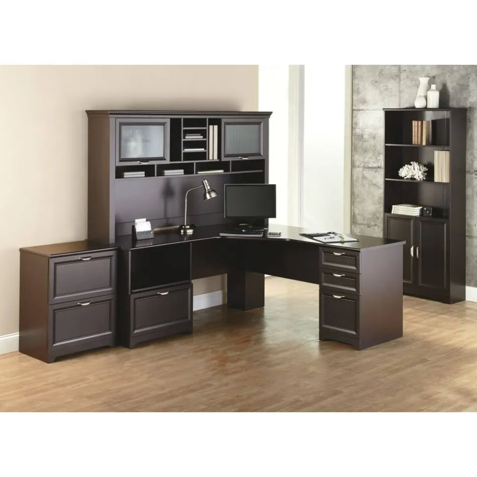 Magellan Performance 71"W L-Shaped Corner Desk, Espresso