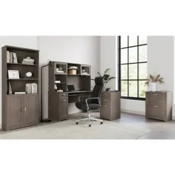 Magellan 58"W Hutch For Corner Or L-Shaped Computer Desks, Gray