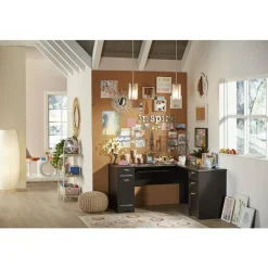 Magellan 59"W L-Shape Corner Computer Desk, Espresso