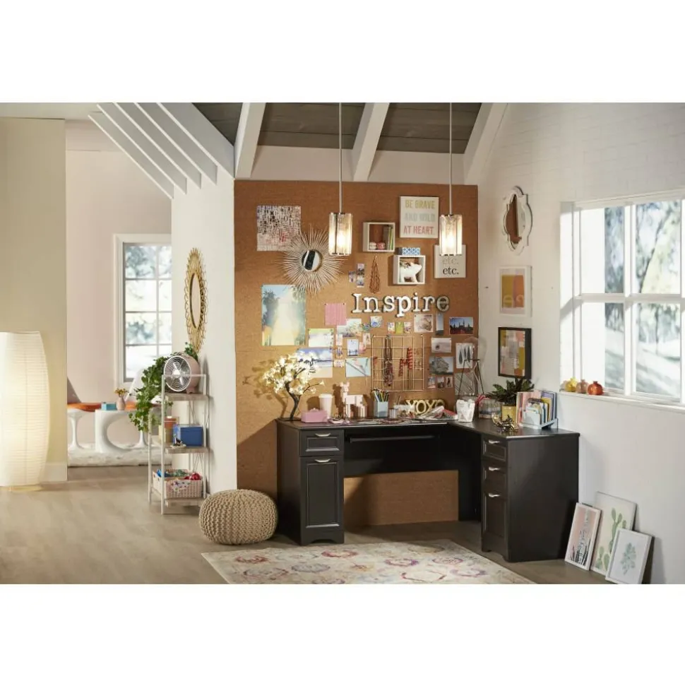 Magellan 59"W L-Shape Corner Computer Desk, Espresso