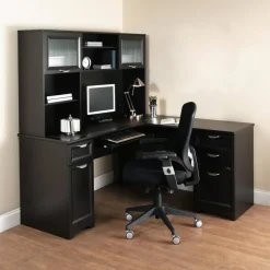 Magellan 59"W L-Shape Corner Computer Desk, Espresso