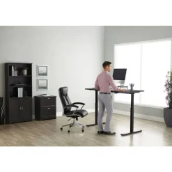 Magellan 60"W Pneumatic Height-Adjustable Standing Desk, Cherry