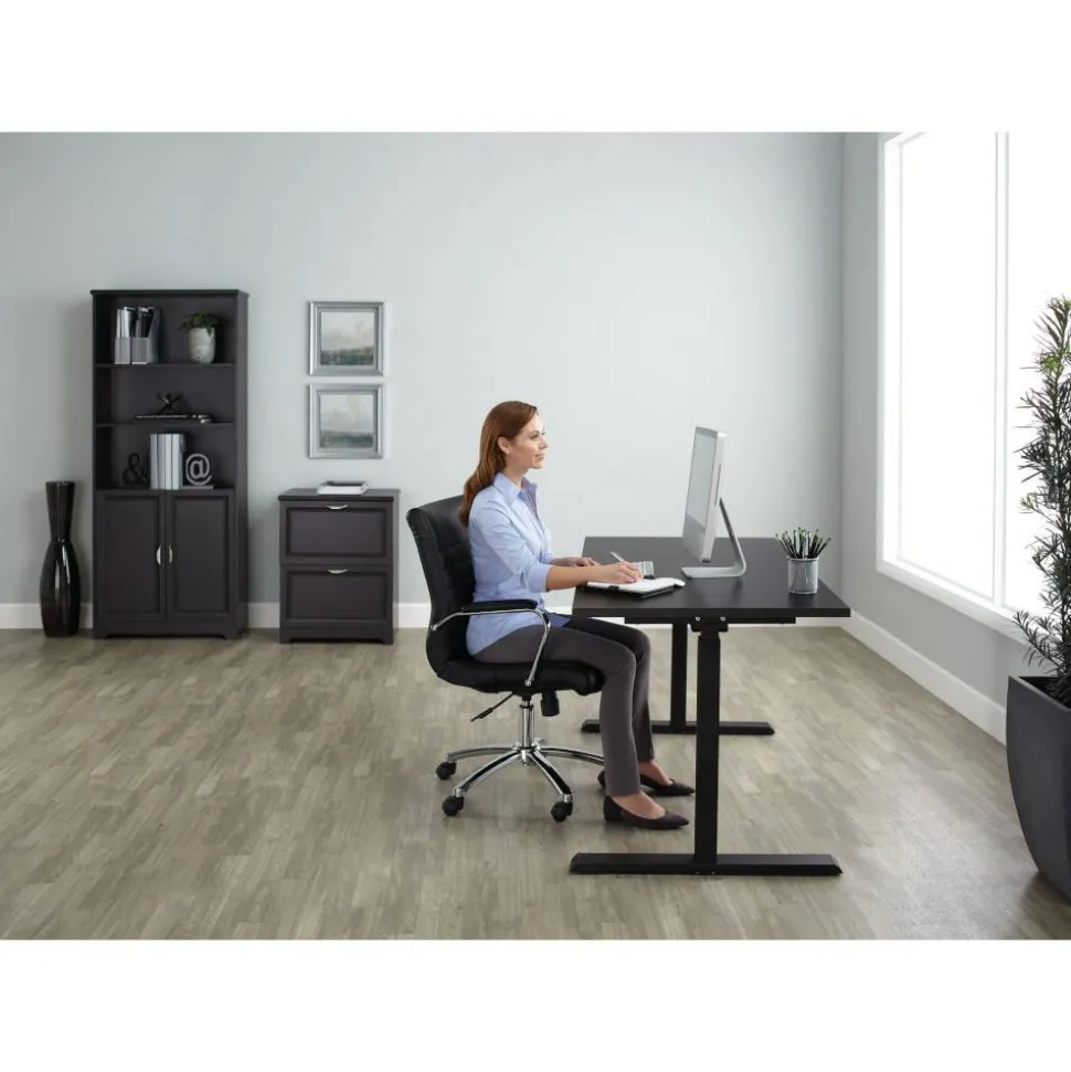 Magellan 60"W Pneumatic Height-Adjustable Standing Desk, Cherry