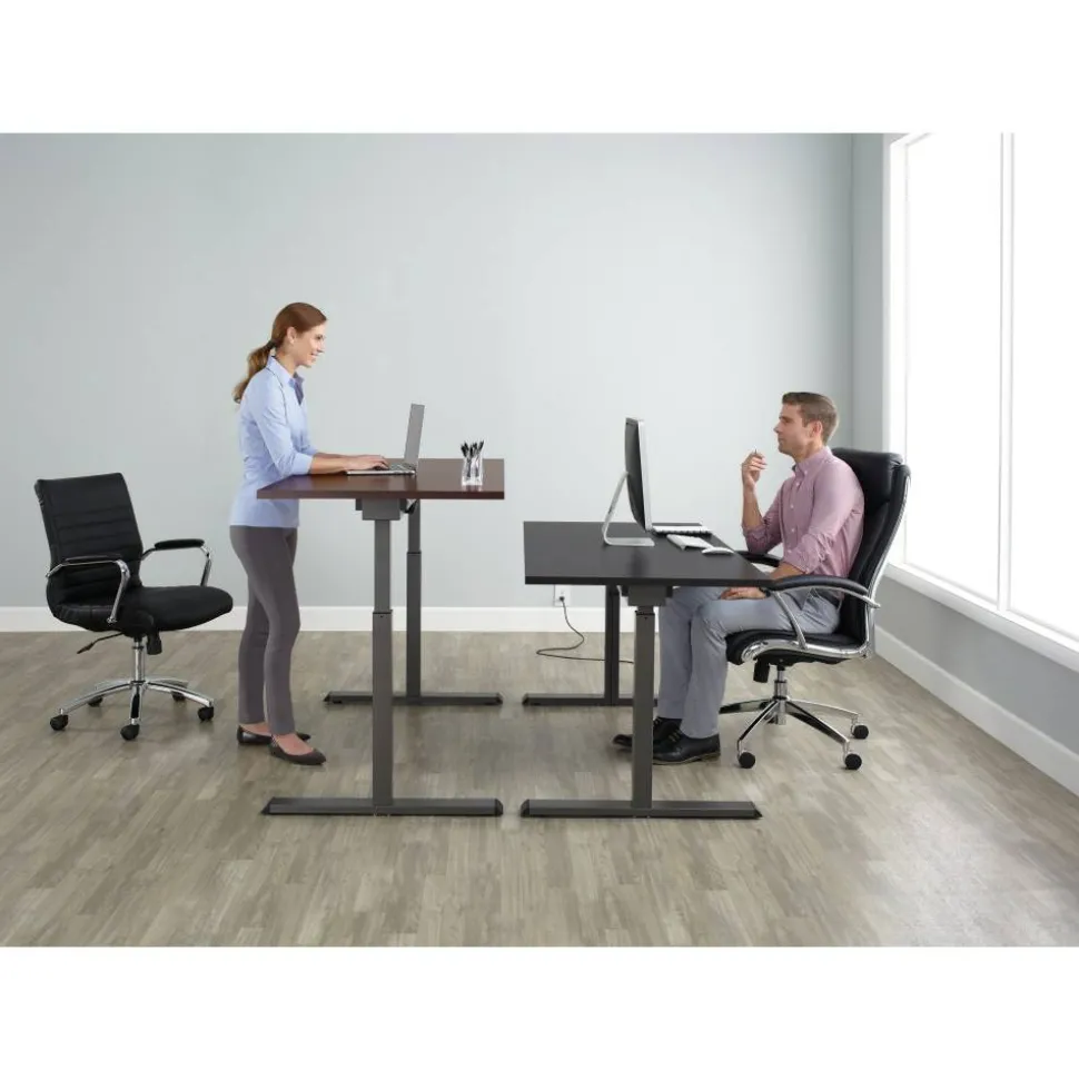 Magellan 60"W Pneumatic Height-Adjustable Standing Desk, Cherry