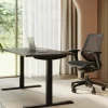 Magellan 60"W Pneumatic Height-Adjustable Standing Desk, Gray