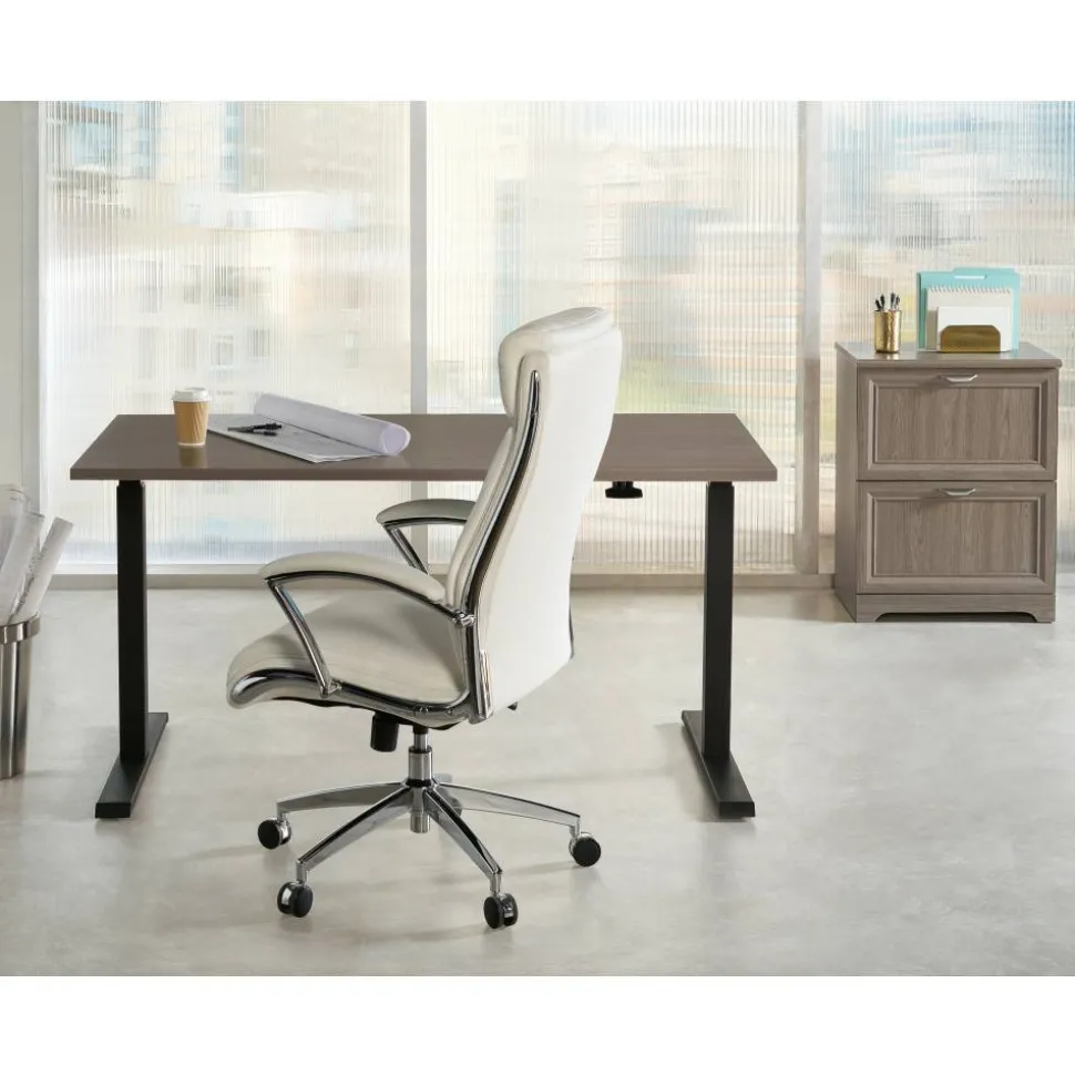 Magellan 60"W Pneumatic Height-Adjustable Standing Desk, Gray