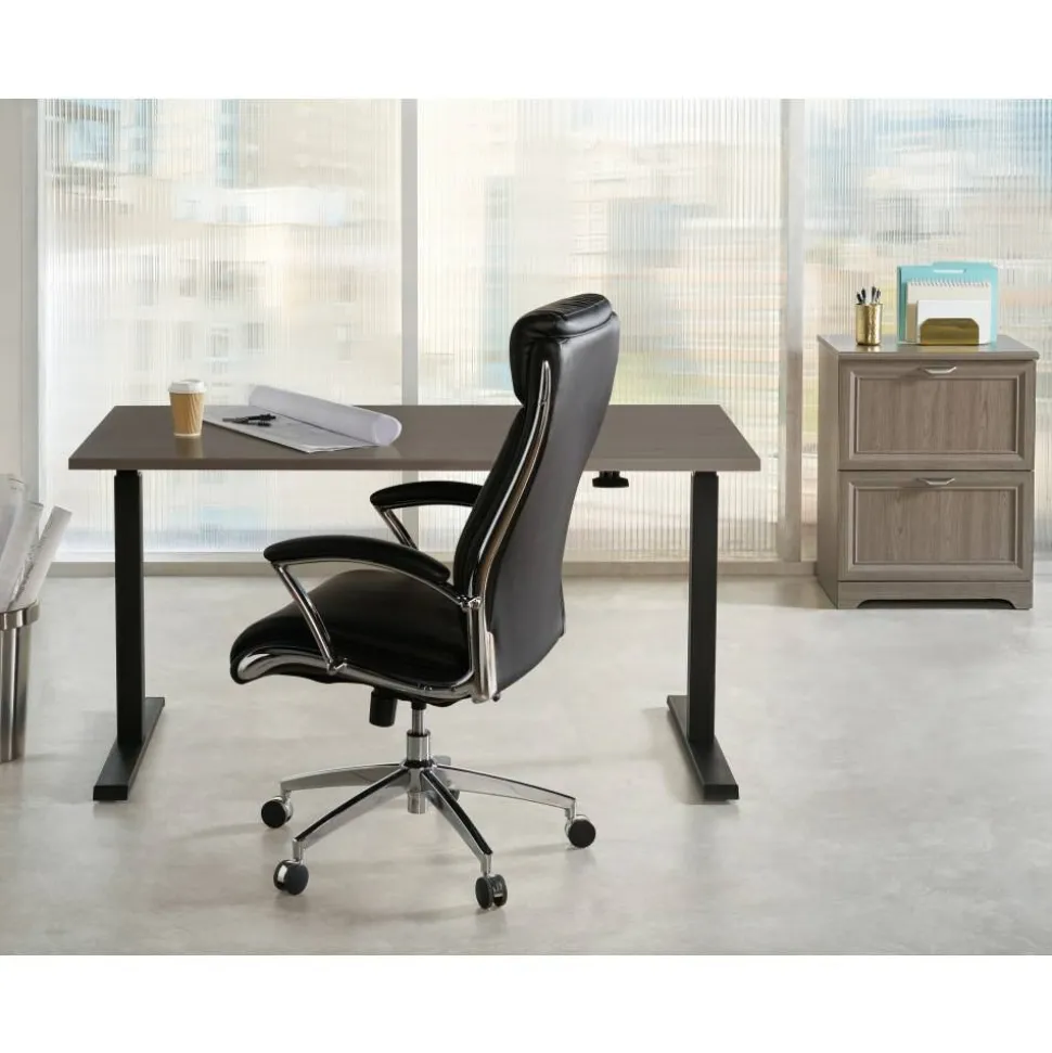 Magellan 60"W Pneumatic Height-Adjustable Standing Desk, Gray