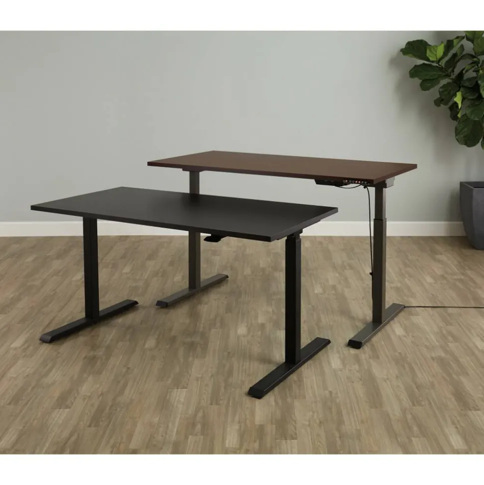 Magellan 60"W Pneumatic Height-Adjustable Standing Desk, Gray