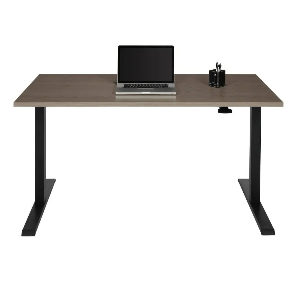 Magellan 60"W Pneumatic Height-Adjustable Standing Desk, Gray