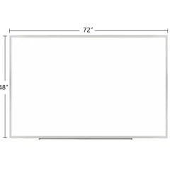 Magnetic Dry-Erase Whiteboard, 48'' x 72" , Aluminum Frame With Silver Finish