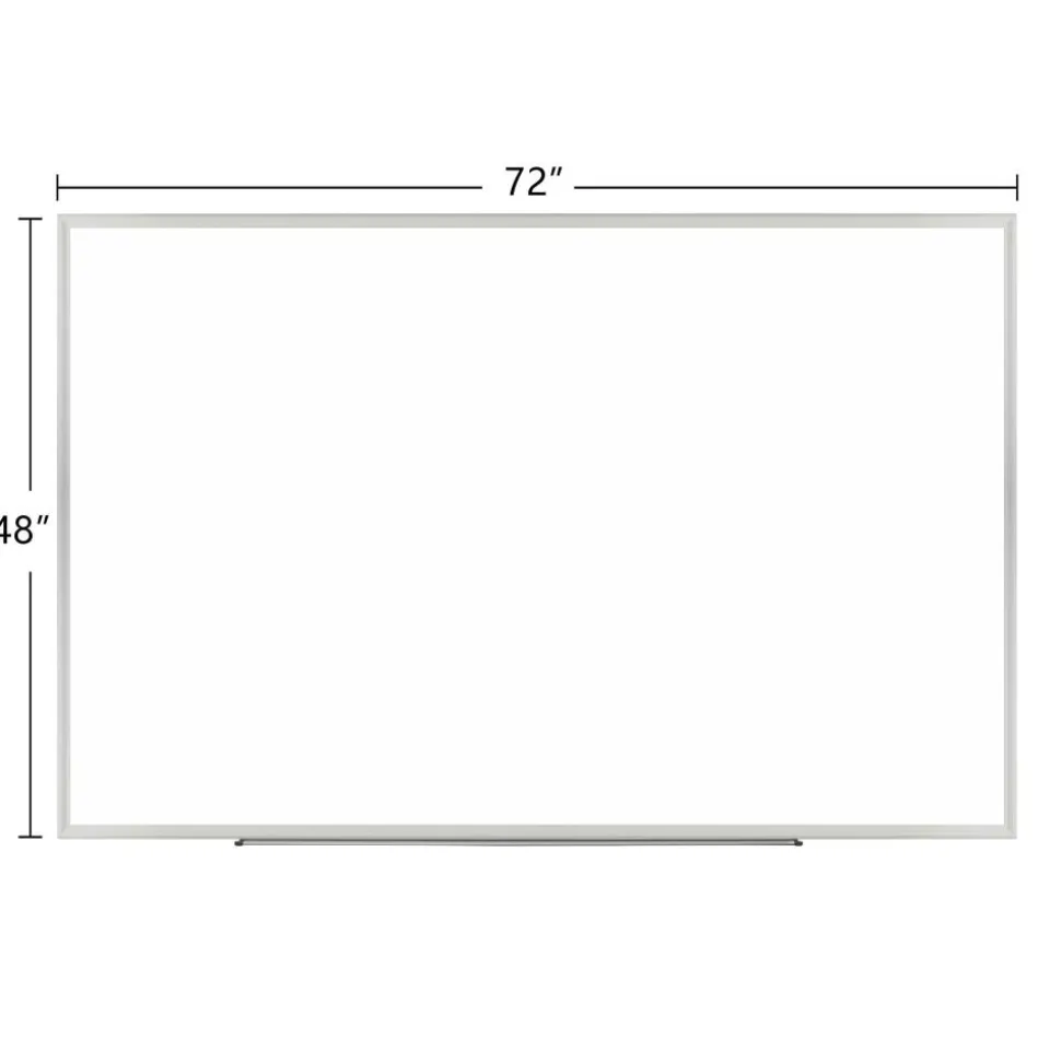Magnetic Dry-Erase Whiteboard, 48'' x 72" , Aluminum Frame With Silver Finish