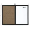 Magnetic Dry-Erase Whiteboard/Cork Bulletin Board, 24'' x 36", Black Frame
