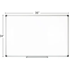 Magnetic Dry-Erase Whiteboard, 24" x 36", Aluminum Frame With Silver Finish