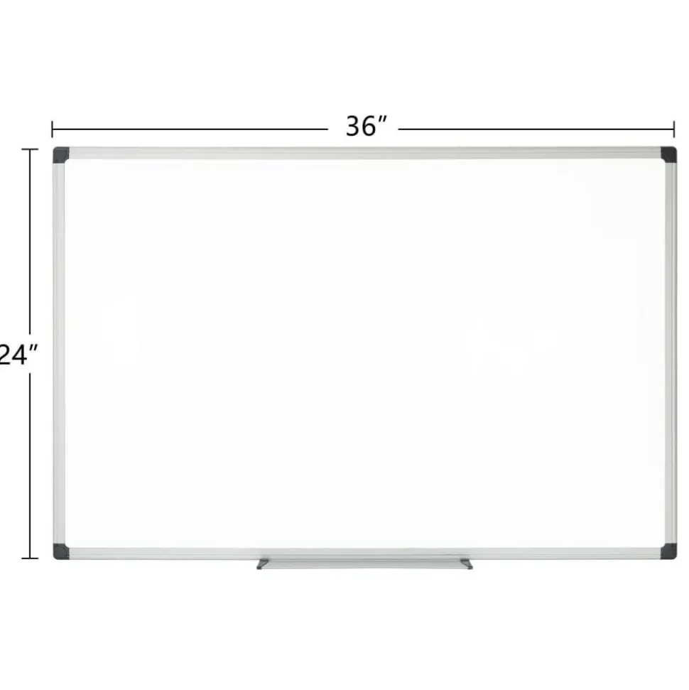 Magnetic Dry-Erase Whiteboard, 24" x 36", Aluminum Frame With Silver Finish