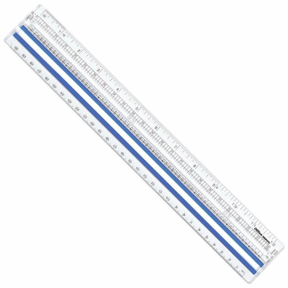 Magnifying Ruler, 12", Clear