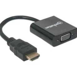 Manhattan HDMI Male to VGA Female Converter with Optional USB Micro-B Power Port - Retail Bag