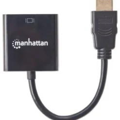Manhattan HDMI Male to VGA Female Converter with Optional USB Micro-B Power Port - Retail Bag