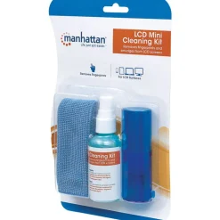 Manhattan LCD Mini Cleaning Kit (2 ounces) with Microfiber Cloth, Retractable Brush & Carrying Bag