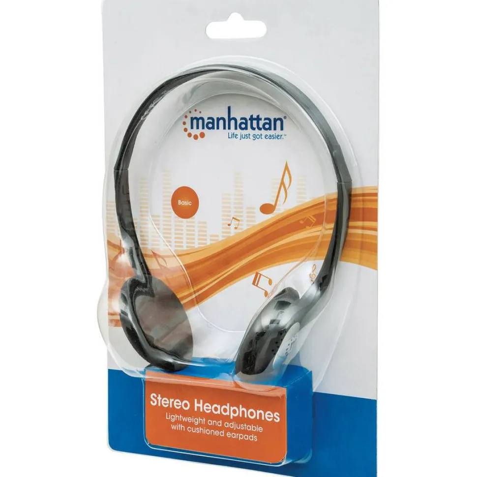 Manhattan Lightweight Stereo Headphones with Cushioned Earpads