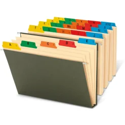 Manila A To Z File Guides, Letter Size, Manila, Pack Of 25