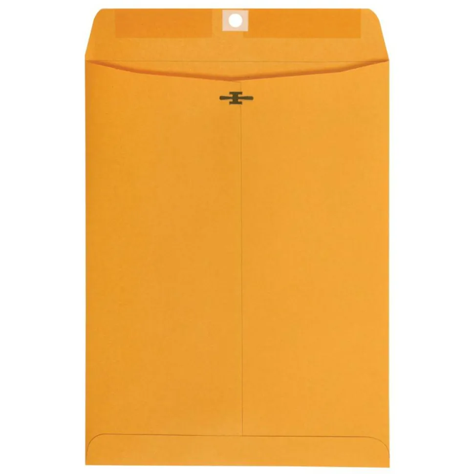 Manila Envelopes, 9" x 12", Clasp Closure, Brown Kraft, Box Of 100