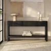 Manzanita 60" Wide Rectangular Fluted Console Table in Black Veneer