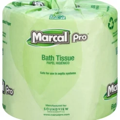Marcal PRO 2-Ply Septic Safe Bathroom Tissue, 100% Recycled, White, 240 Sheets per Roll, Case of 48 Rolls