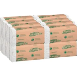 Marcal PRO 100% Recycled Folded Paper Towels, C-Fold, 1-Ply, 12.88 x 10.13, White, 150/Pack, 16 Packs/Carton