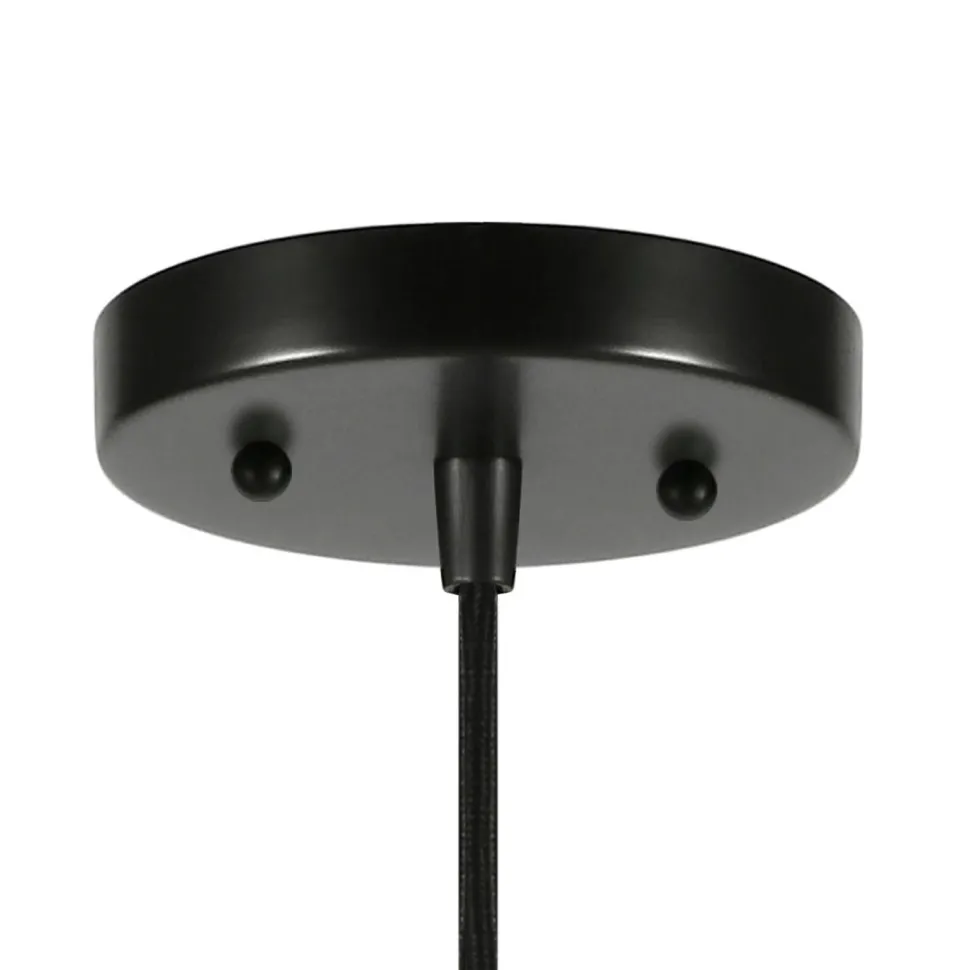 Marduk 11" Wide Pendant with Fabric Shade in Blackened Bronze/White