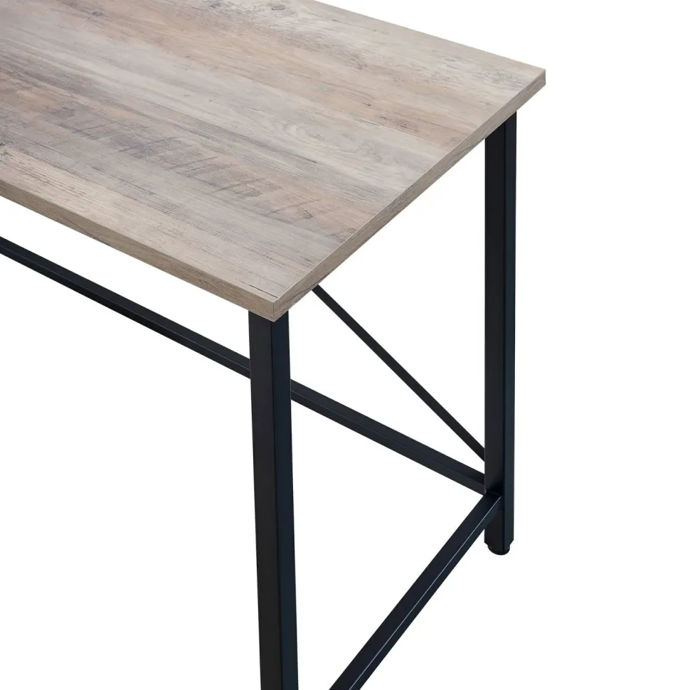 Martina Rectangular 47.5" Wide Desk in Black/Gray Oak