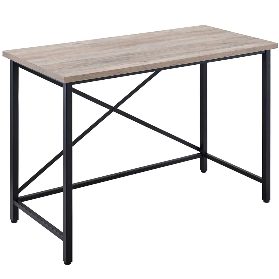 Martina Rectangular 47.5" Wide Desk in Black/Gray Oak
