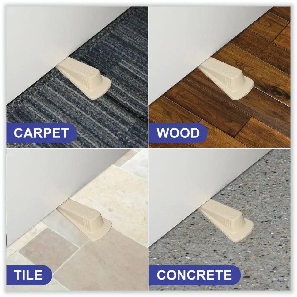 Master Caster Big Foot Doorstop, 1 1/4"H x 2"W x 4 3/4"D, Beige
