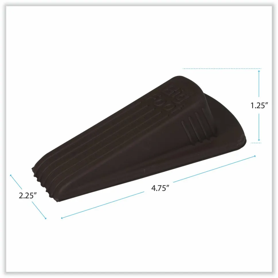 Master Caster Big Foot Doorstops, 1-1/4"H x 2"W x 4-3/4"D, Brown, Pack Of 2