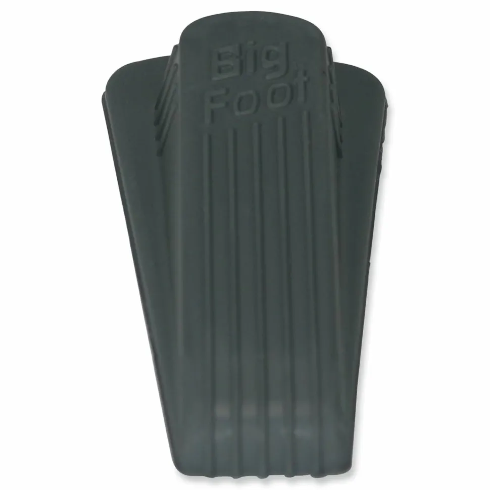 Master Caster Big Foot Doorstops, 1 1/4"H x 2"W x 4 3/4"D, Gray, Pack Of 2