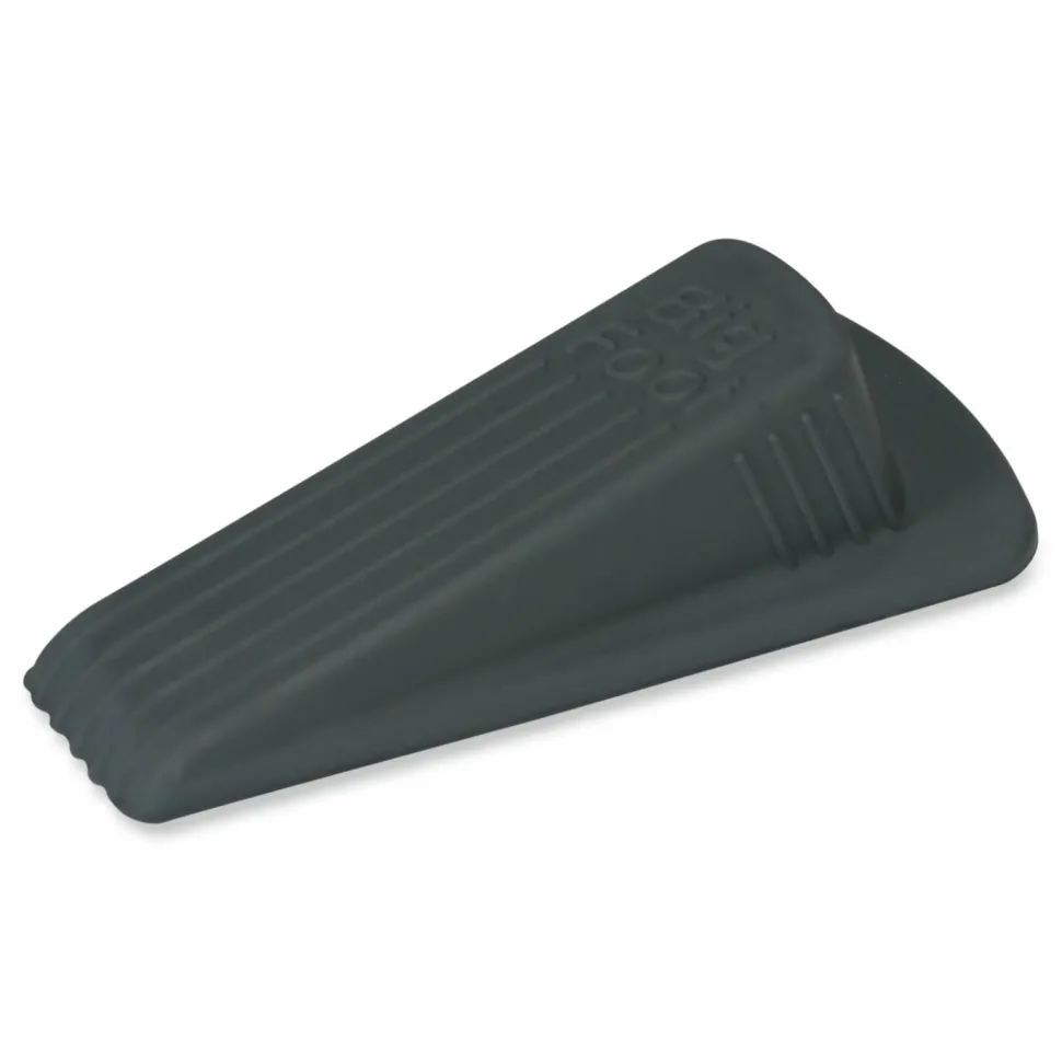 Master Caster Big Foot Doorstops, 1 1/4"H x 2"W x 4 3/4"D, Gray, Pack Of 2