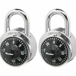 Master Lock Combination Padlock, Black, Pack Of 2