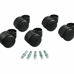 Master Caster Futura Series Casters, Hard Wheel, Stem B For Metal Bases, Pack Of 5