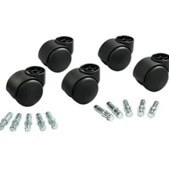 Master Caster Futura Series Casters, Hard Wheel, Stem B For Metal Bases, Pack Of 5