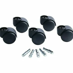 Master Caster Futura Series Casters, Soft Wheel, Stem B For Metal Bases, Pack Of 5