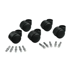 Master Caster Futura Series Casters, Soft Wheel, Stem B For Metal Bases, Pack Of 5