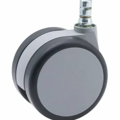 Master Caster Gemini Heavy-Duty Chair Mat Casters - 3" Diameter - 220 lb Load Capacity - Urethane - Black, Gray - 1 Set
