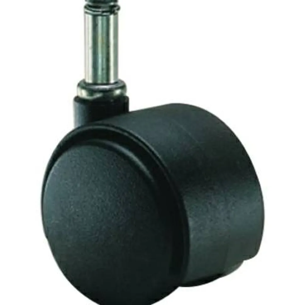 Master Caster Hard Floor Duet Casters, 2" Diameter, B/K Stems, Hard Wheels, Black
