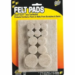Master Caster Scratch Guard Self-Adhesive Felt Pads, Combo Pack, Pack Of 25
