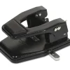 Master Heavy-Duty 2-Hole Padded Punch - 2 Punch Head(s) - 40 Sheet Capacity - 9/32" Punch Size - Round Shape - 13.8" x 12.5" x 9.5" - Black