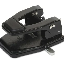Master Heavy-Duty 2-Hole Padded Punch - 2 Punch Head(s) - 40 Sheet Capacity - 9/32" Punch Size - Round Shape - 13.8" x 12.5" x 9.5" - Black