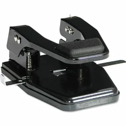 Master Heavy-Duty 2-Hole Padded Punch - 2 Punch Head(s) - 40 Sheet Capacity - 9/32" Punch Size - Round Shape - 13.8" x 12.5" x 9.5" - Black