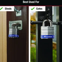 Master Lock Laminated Padlock, Steel, Silver